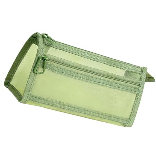 Ästhetische Stiftbeutel Doppelschichten Meshes Stiftkoffer Großer Kapazität Bleistiftbeutel Clear Bleistift Gehäuse Schulbürovorräte Doppelschichten Mesh Bleistiftbeutel Bleistift Case Clear Pen Case von DOSERTY