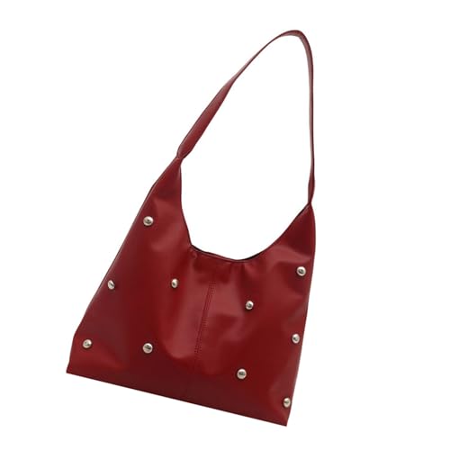 DOSERTY Crescents Umhängetaschen, Geldbörsen, Damen, Punk, Nieten, Hoboes-Tasche, Leder, Clutches, Geldbörse, Toted Handtaschen, Slouchy Toted Handtasche, Halbmonde, Schultertaschen für Damen, rot DOSERTY Crescents Umhängetaschen, Geldbörsen, Damen, Punk, Nieten, Hoboes-Tasche, Leder, Clutches, Geldbörse, Toted Handtaschen, Slouchy Toted Handtasche, Halbmonde, Schultertaschen für Damen, rot von DOSERTY