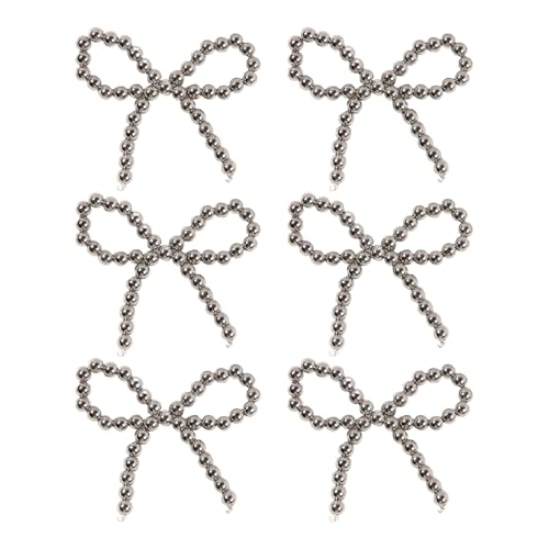 DOSERTY Elegante, handgefertigte Schleife mit Perlen verziert, modische Perlenschleife, Schmuck-Accessoire, Komponente für Damen und Mädchen, elegante Komponente, Einheitsgröße, Wie beschrieben, Wie von DOSERTY