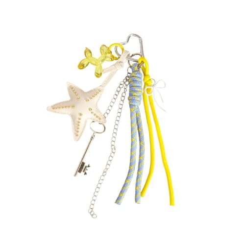 DOSERTY Ergonomisch Geflochtener Kabelschlüsselkettenbeutel Charme Mit Carabiner Clip Multi Use Zubehör Für Backpack Geldbörsen Dekorationssternschlüsselhalter Für Rucksäcke von DOSERTY