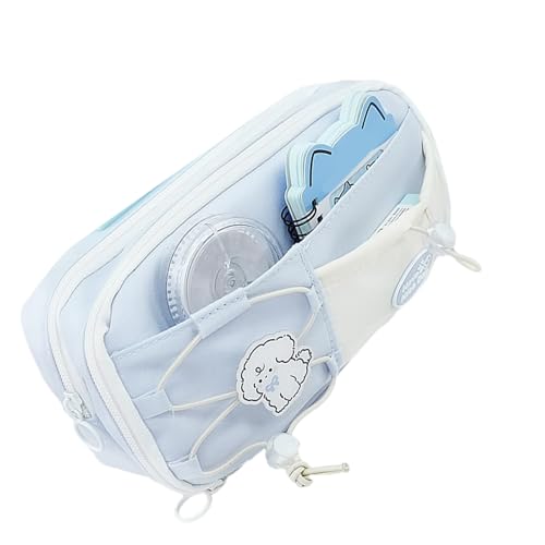 DOSERTY Federmäppchen mit hoher Kapazität, 8 Fächer, Polyester, großes Federmäppchen, Reise-Kosmetiktasche, 23 x 12 x 8 cm, Polyester-Stift, blau DOSERTY Federmäppchen mit hoher Kapazität, 8 Fächer, Polyester, großes Federmäppchen, Reise-Kosmetiktasche, 23 x 12 x 8 cm, Polyester-Stift, blau von DOSERTY