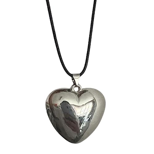 DOSERTY Modische Halskette mit Herz-Anhänger aus Legierung für Frauen, heiße Mädchen, koreanische Halskette, süßer, cooler Y2K-Schmuck, 2023 Schlüsselbeinkette, verstellbare Wachslinie von DOSERTY