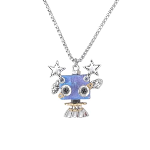 DOSERTY Punk-Schlüsselbein-Kette, Holz, Dampf-Roboter-Anhänger, Halskette, verstellbare Länge, Schlüsselbeinkette, Schmuck für Frauen und Mädchen, handgefertigtes Geschenk, Einheitsgröße, Wie von DOSERTY