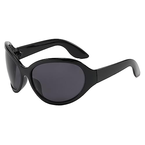 DOSERTY Punk Y2k Alien UV400 Schattierungen Brillen Wrap Around Alien, Schwarz / Grau von DOSERTY