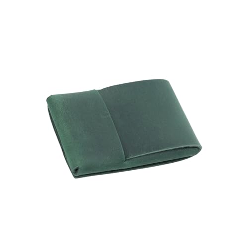 DOSERTY Retro Kartenetui Brieftasche Leder Kartenhalter Münzbörse Handgemachte Etui Halter Männer und Frauen Retro Geldbörse Münzbörse Handgemacht für Damen und Herren, dunkelgrün von DOSERTY
