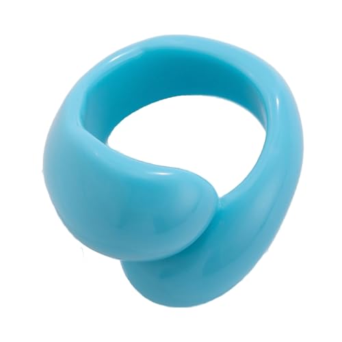 DOSERTY Stilvolle Farbenfrohe Doppeltröpfchenringe Unregelmäßige Geometrische Fingerringe Schmuck Für Partys Und Tägliche Verschleiß von DOSERTY