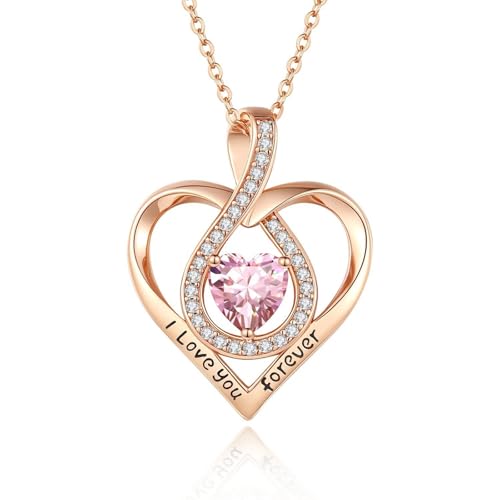 DOSERTY Stilvolle Halskette aus Legierung mit Sternzeichen, Geburtsstein, Anhänger, Liebe, Herz, Charm, Schmuck, verstellbare Länge, Halskette, Accessoire, modische Statement-Halskette, Einheitsgröße von DOSERTY