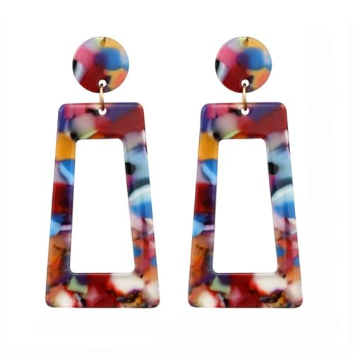DOSERTY Einzigartige Trapezohrringe Acetat Moderne Ohrringe Party Accessoire Ohrringe Perfekt Für Die Tägliche Party Verschiedene Anlässe von DOSERTY