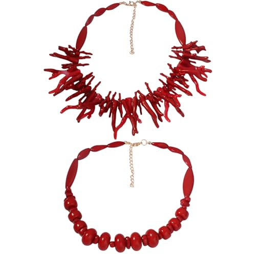 Elegante Korallen-Halskette mit einzigartigen, unregelmäßigen Designs, Schmuck-Accessoire für trendige Looks, für Damen und Damen, für den täglichen Gebrauch, unregelmäßiges Design von DOSERTY