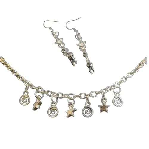 Halskette mit Anhänger und Ohrringen im modernen Stern-Design, mit verstellbarer Kette für Komfort, passt zu elegantem Schmuck von DOSERTY