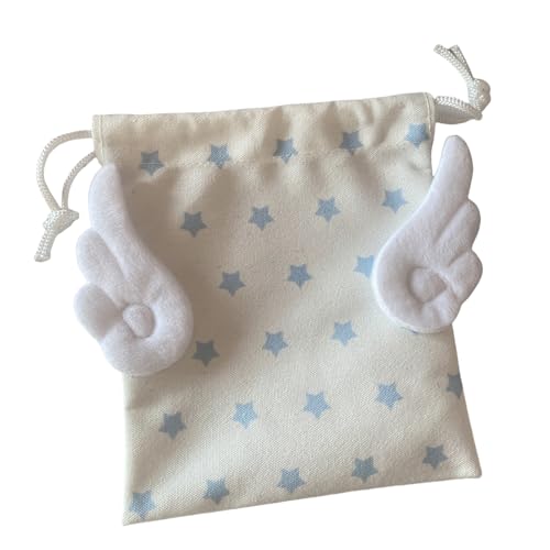Kosmetiktasche mit Stern- und Flügelmuster, Segeltuch, staubdicht, Kordelzug, Make-up-Tasche, Organizer für Reisen, Schule, Zuhause, Rosa Sterne, Einheitsgröße Kosmetiktasche mit Stern- und Flügelmuster, Segeltuch, staubdicht, Kordelzug, Make-up-Tasche, Organizer für Reisen, Schule, Zuhause, Rosa Sterne, Einheitsgröße von DOSERTY