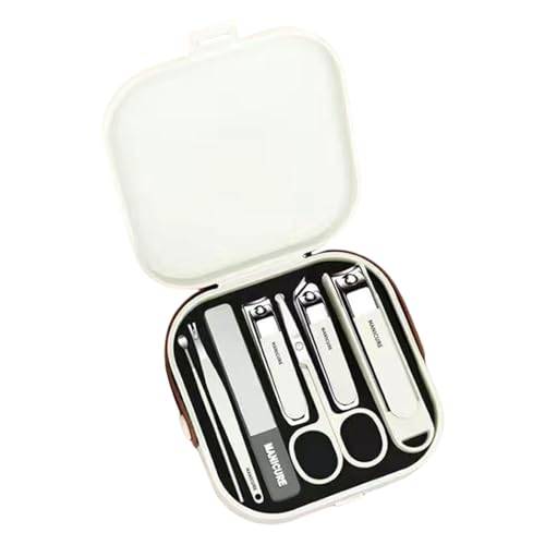 Maniküre-Set, Reise-Minis-Nagelknipser-Set, Pediküre-Pflegewerkzeug, 6-teiliges Edelstahl-Pflege-Set für Damen und Herren, Nagelpflegeset, Maniküre-Pflege-Set mit Reiseetui von DOSERTY