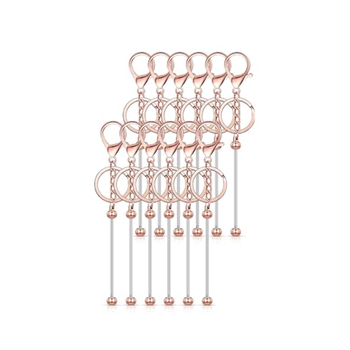 Mehrzweck-Schlüsselanhänger-Set mit 12-teiligem Perlenanhänger-Set, robuste Legierung, Bastelbedarf für Damen und Herren, für den täglichen Gebrauch, verschiedene Farben, Einheitsgröße, Wie von DOSERTY