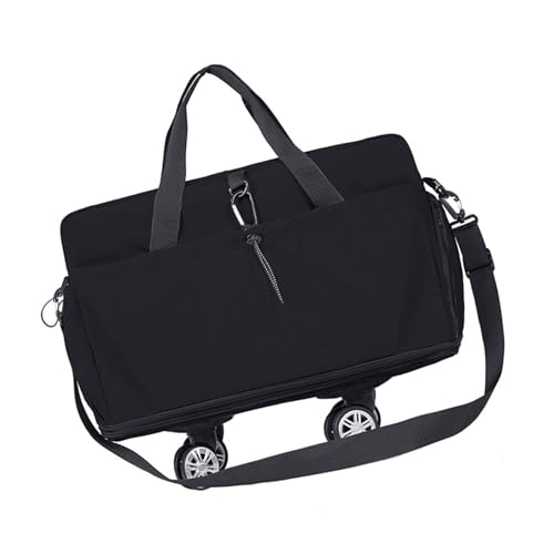 Turnbeutel Große Kapazität Reisetasche Erweiterbar Fitness Tasche mit Trocken- und Nasstrennung Rollen Sporttasche Weekender Tasche Sporttasche Reisetasche Erweiterbar Turnbeutel mit Trocken von DOSERTY