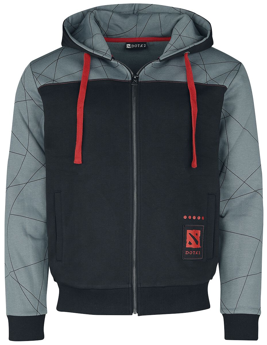 DOTA 2 - Gaming Kapuzenjacke - Team Up - S bis XL - für Männer - Größe L - schwarz/grau  - EMP exklusives Merchandise! von DOTA 2