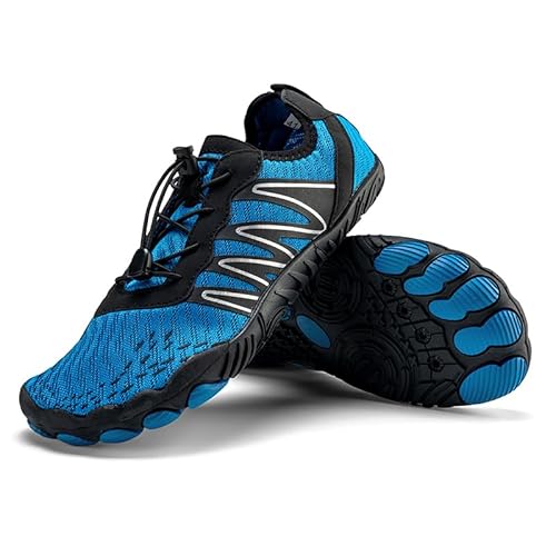 DOTBUY-SHOP Badeschuhe Damen Herren Wasserschuhe Schwimmschuhe Schnell Trocknend Aquaschuhe Strandschuhe Leicht rutschfeste Barfußschuhe für Beach Pool Surfen Yoga (Blau,47) von DOTBUY-SHOP