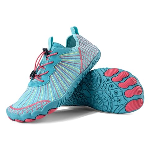 DOTBUY-SHOP Badeschuhe für Herren Damen, Barfussschuhe, Leichte Wasserschuhe, Sommer Wassersportschuhe, Schnell Trocknend Schwimmschuhe, Strandschuhe rutschfeste für Schwimmen (Blauer Stil,37) von DOTBUY-SHOP