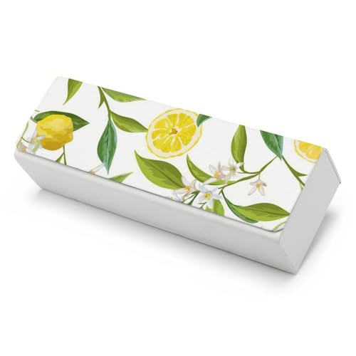 DOTBUY-SHOP Brillenetui Hardcase Groß, Tragbare Hartschalen Brillenetui für Damen Herren Kinder Brillenbox Lesebrille Sonnenbrillenetui mit Weichem Innenfutter Brillentuch -Obst (Zitrone) von DOTBUY-SHOP