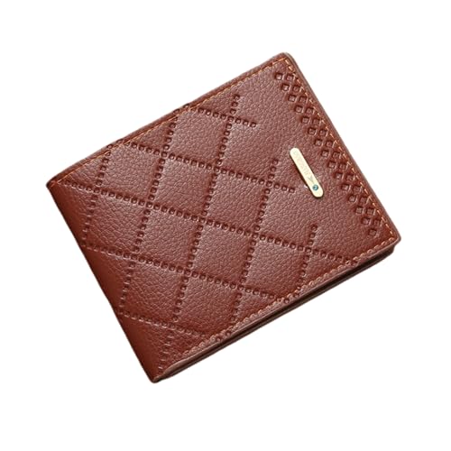 DOTBUY-SHOP Geprägt Design Herren Geldbörse Leder, Geldbeutel für Männer - Portemonnaie Bifold Geldbörse, 3 Fächer für Kreditkarten + 1 Fotofenster + 2 Geldscheinfächer (Braun) von DOTBUY-SHOP