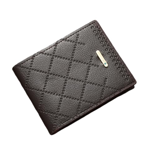 DOTBUY-SHOP Geprägt Design Herren Geldbörse Leder, Geldbeutel für Männer - Portemonnaie Bifold Geldbörse, 3 Fächer für Kreditkarten + 1 Fotofenster + 2 Geldscheinfächer (Kaffeefarbe) von DOTBUY-SHOP