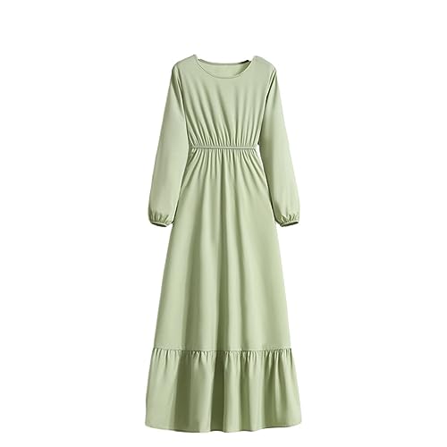 DOTBUY-SHOP Muslimisches Kleid Damen Ohne Hijab Muslim Sommerkleid Lange Robe Naher Osten Dubai Türkei Arab Islamischer Ramadan Gebetskleidung Abaya für Frauen von DOTBUY-SHOP