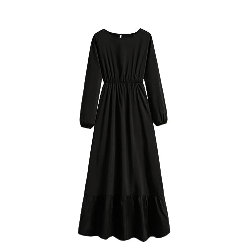 DOTBUY-SHOP Muslimisches Kleid Damen Ohne Hijab Muslim Sommerkleid Lange Robe Naher Osten Dubai Türkei Arab Islamischer Ramadan Gebetskleidung Abaya für Frauen von DOTBUY-SHOP