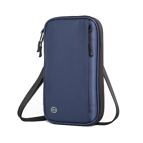 Reisepasshülle Damen Männer, DOTBUY-SHOP Reisepass Organizer Mit RFID-Blocker Tragbarkeit Passport Cover für Kreditkarten, Reisedokumente und Ausweis (Marineblau,23x13x3CM) von DOTBUY-SHOP