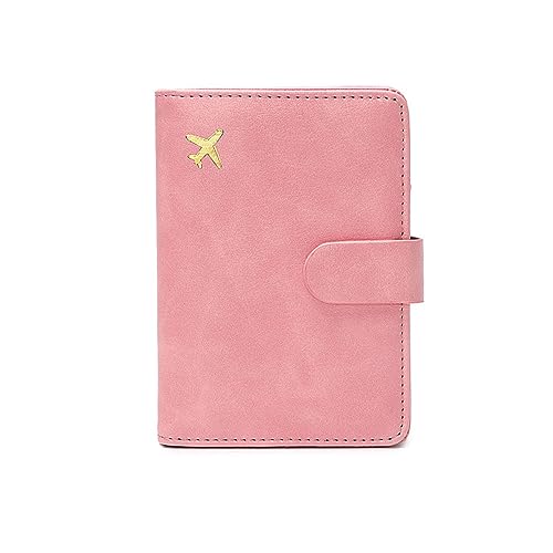 DOTBUY-SHOP Reisepasshülle Damen Männer, Reisepass Organizer Mit RFID-Blocker Tragbarkeit Passport Cover für Kreditkarten, Reisedokumente und Ausweis (Rosa,15x10.5x1.5cm) von DOTBUY-SHOP