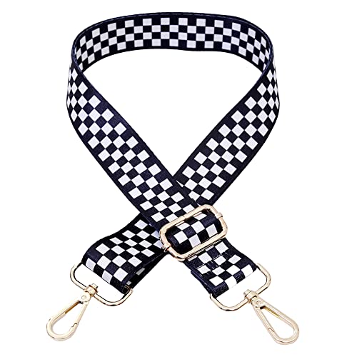 Verstellbarer Schultergurt für Taschen, DOTBUY-SHOP Damen & Herren Breiter Taschengurt DIY Zubehör Taschenriemen für Schultertasche Tragetaschen und Handtaschen (schwarzes Gitter,one Size) von DOTBUY-SHOP