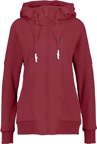 DOTIN Damen Sweatjacke Kapuzenpullover Winter Sweatshirts Kapuzenjacke Hoodie Jacke mit Kapuze Fleece Zip Hooded Jacket, Weinrot, XXL von DOTIN