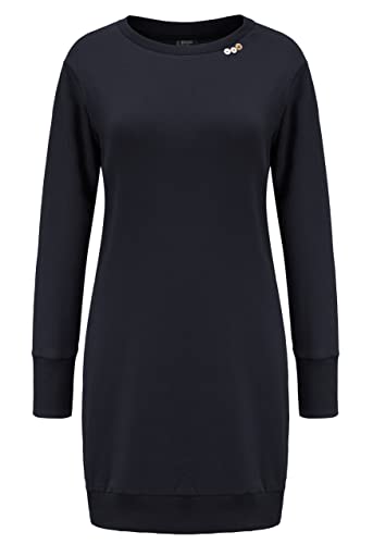 DOTIN Damen Sweatkleid Langarm Sweatshirt Pulloverkleid Herbst Hoodie Kleider Lässiges Jumper Tops, Blau, S von DOTIN