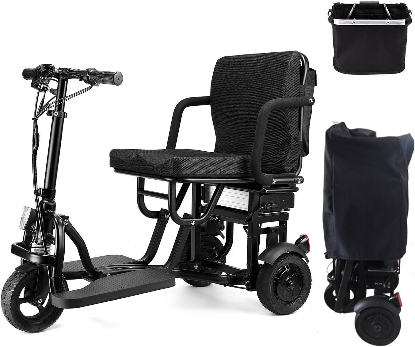 DOTMALL Elektrischer Rollator 3-Rad-Mobilitätsroller,Stabiler Elektromobil Mit Ladegerät Und Korb von DOTMALL