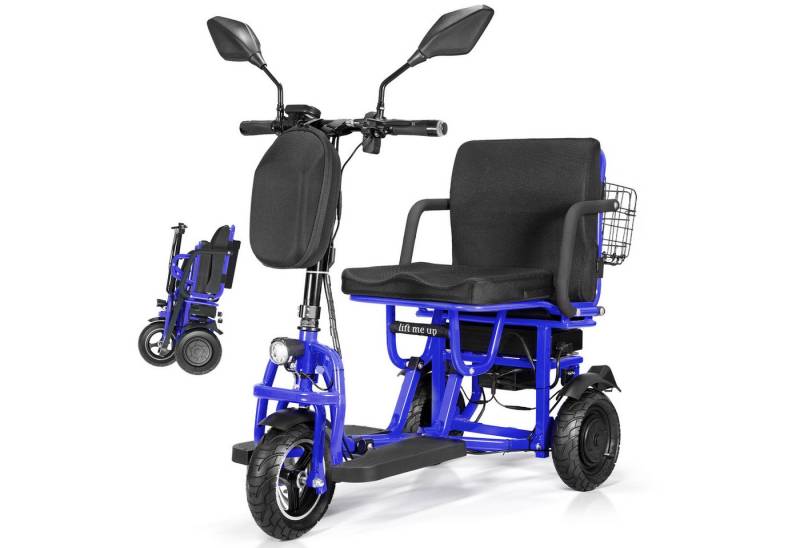DOTMALL Elektrischer Rollator 3-Rad-Mobilitätsroller,Stabiler Elektromobil Mit Spiegel & Korb von DOTMALL