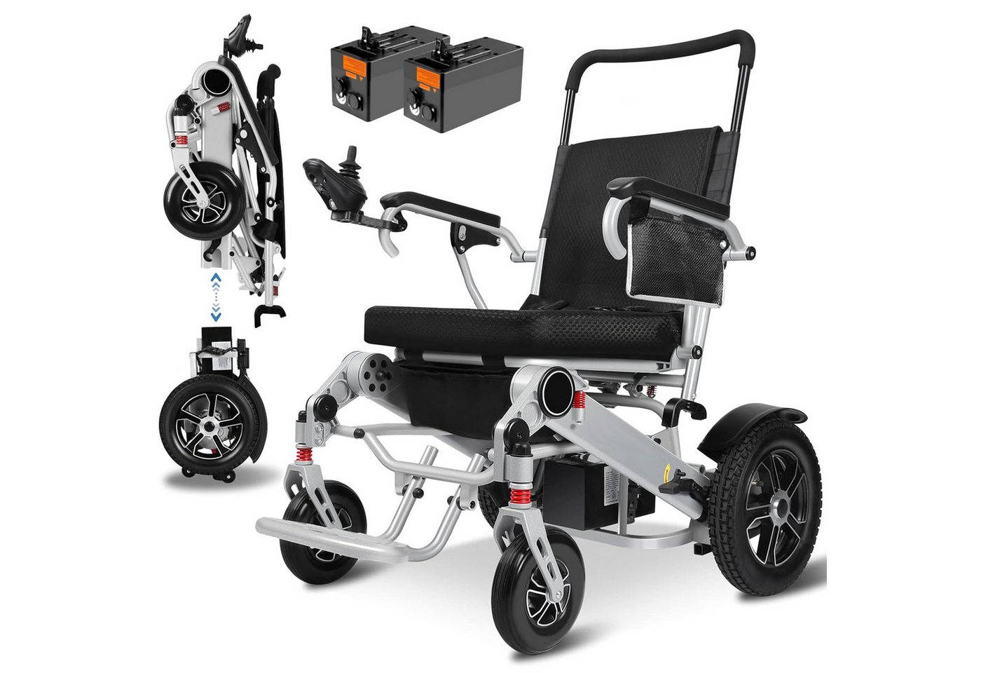 DOTMALL Elektrischer Rollator Tripaide 40KM Rollstuhl Elektrisch Faltbar mit 2 * 12AH Batterien von DOTMALL