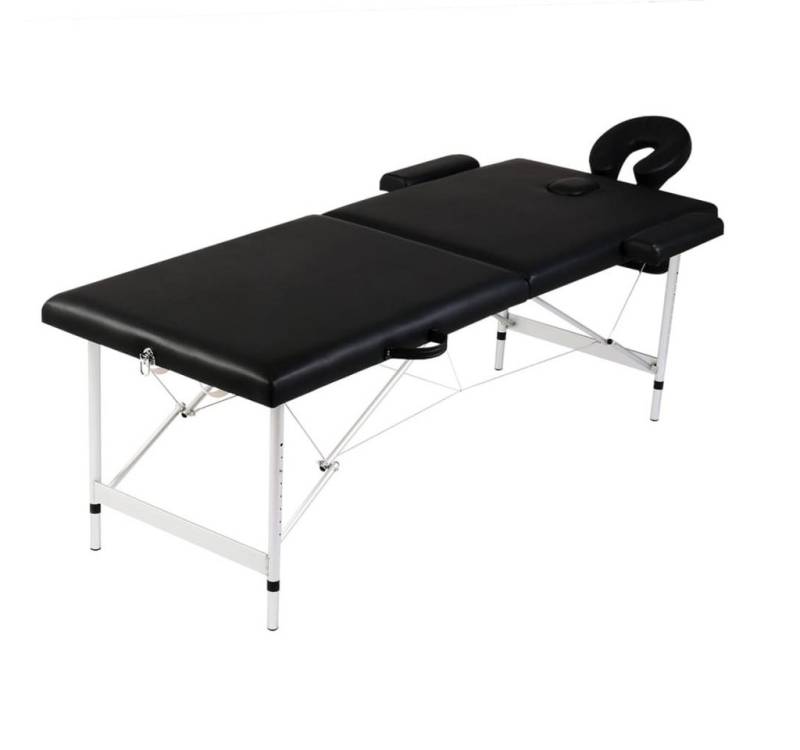 DOTMALL Massageliege Massageliege Klappbar 2-Zonen mit Aluminiumgestell Schwarz von DOTMALL