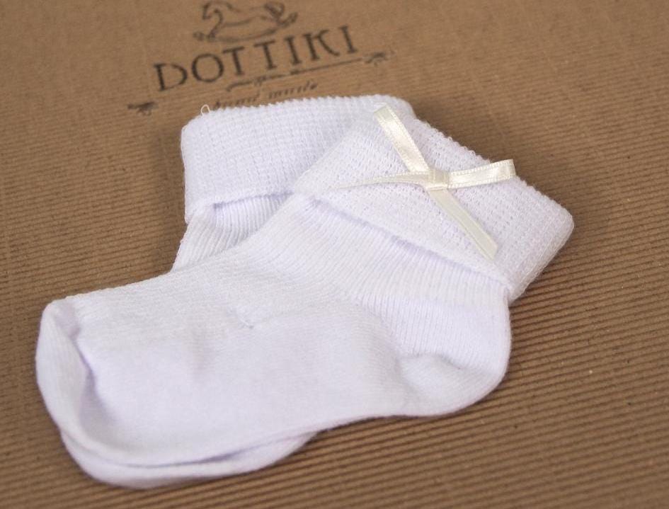 Baby Baumwollsocken Mit Seiden Schleife Taufe, Geburtstag von DOTTIKI