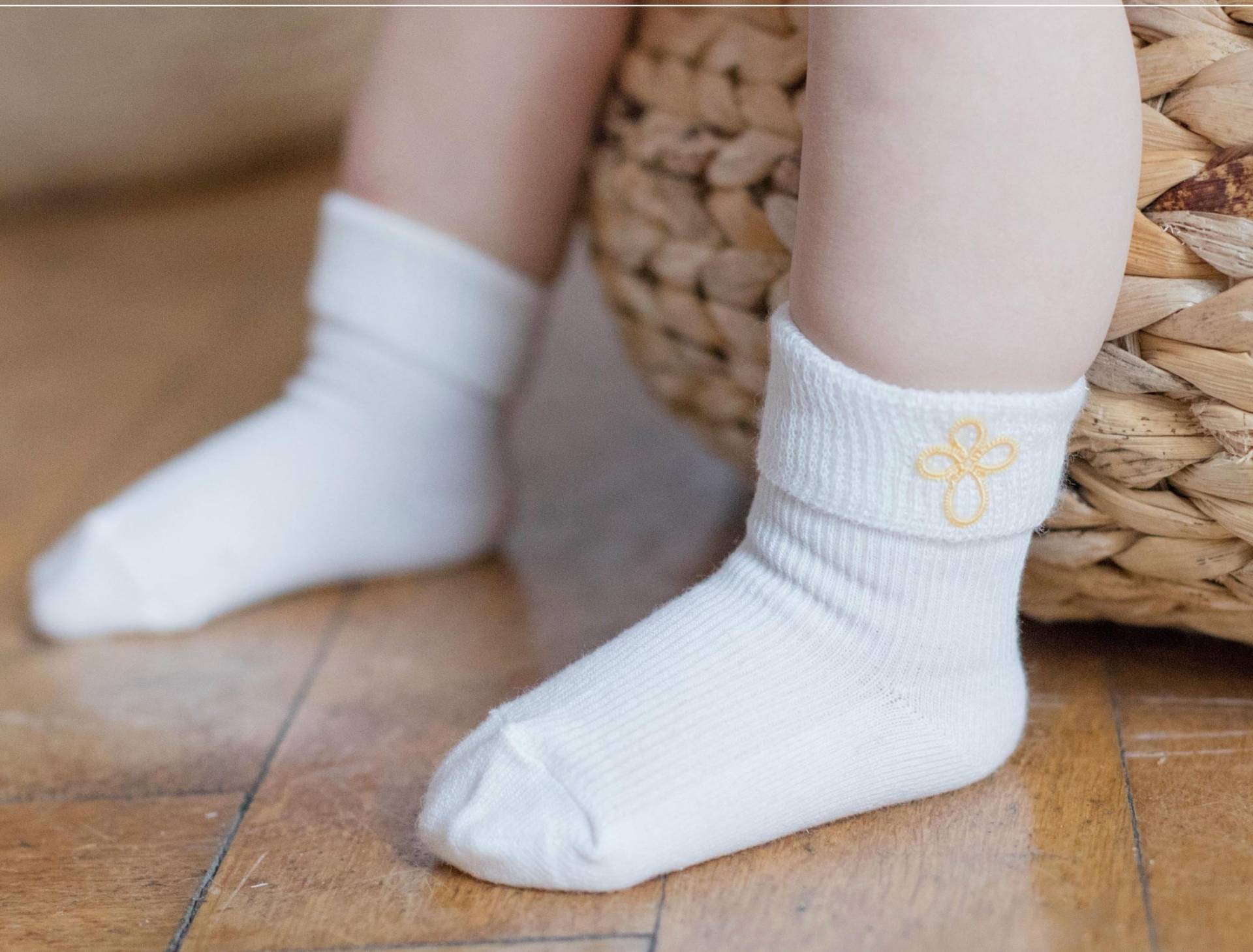 Taufsocken/Taufsocken Aus Weichem Baumwollstoff Mit Kreuz von DOTTIKI