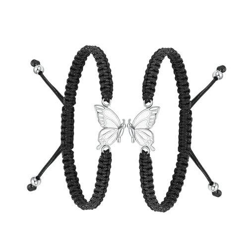 DOTUIARG 2er-Pack Schmetterling Einäscherung Armband für Asche Geflochtenes Seil Verstellbares Armband Armreif Andenken Gedenkschmuck für Frauen Mädchen von DOTUIARG