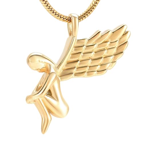 DOTUIARG Anhänger Halskette Engel Halskette Asche Andenken Fee Form Gedenkschmuck Urne Asche Halter Medaillon 5 Farbe von DOTUIARG