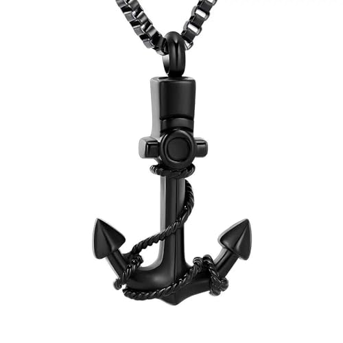 DOTUIARG Anker Einäscherung Schmuck für Asche Memorial Urne Halskette Anhänger Geliebte Asche Halter Edelstahl Andenken von DOTUIARG