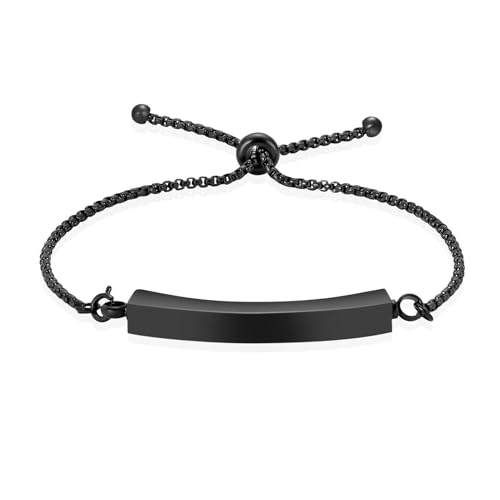 DOTUIARG Blank Armband Verstellbare Kette für Frauen Edelstahl Armreif Armband Stil Armreif Gravur von DOTUIARG