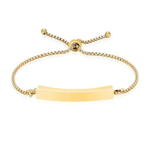 DOTUIARG Blank Armband Verstellbare Kette für Frauen Edelstahl Armreif Armband Stil Armreif Gravur von DOTUIARG