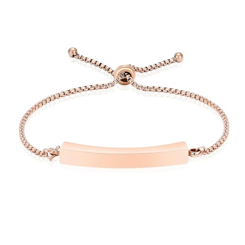 DOTUIARG Blank Armband Verstellbare Kette für Frauen Edelstahl Armreif Armband Stil Armreif Gravur von DOTUIARG