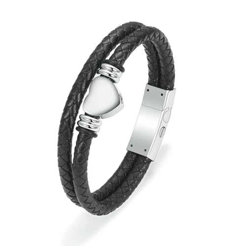DOTUIARG Double Layer Herz Medaillon Einäscherung Schmuck Männer für Asche Andenken Beerdigungsarmbänder Memorial Armreif DOTUIARG Double Layer Herz Medaillon Einäscherung Schmuck Männer für Asche Andenken Beerdigungsarmbänder Memorial Armreif von DOTUIARG