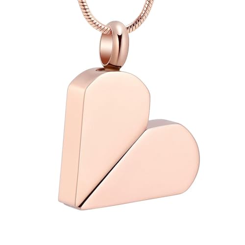 DOTUIARG Drehbar Herzform Anhänger Urne Halskette Einäscherung Schmuck Medaillons Beerdigung Frei gravierbar von DOTUIARG