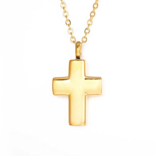 DOTUIARG Edelstahl Andenken Schmuck Kreuz Ewigkeit Urne Halskette Einäscherung Asche Urne Anhänger von DOTUIARG