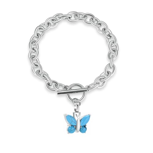 DOTUIARG Einäscherung Armband für Asche - Kristall Schmetterling Anhänger Urne Armreif Gedenkschmuck Edelstahl Asche Halter Andenken DOTUIARG Einäscherung Armband für Asche - Kristall Schmetterling Anhänger Urne Armreif Gedenkschmuck Edelstahl Asche Halter Andenken von DOTUIARG