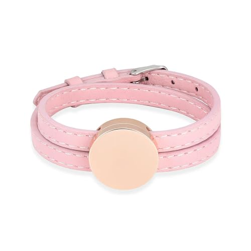 DOTUIARG Einäscherung Armband für Asche Rose Golden Round Medaillon Verstellbares Band Armreif Custom Memorial Urn Schmuck von DOTUIARG