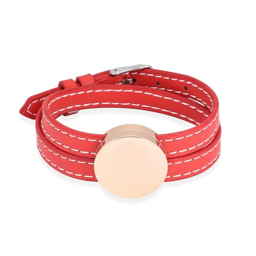 DOTUIARG Einäscherung Armband für Asche Rose Golden Round Medaillon Verstellbares Band Armreif Custom Memorial Urn Schmuck von DOTUIARG