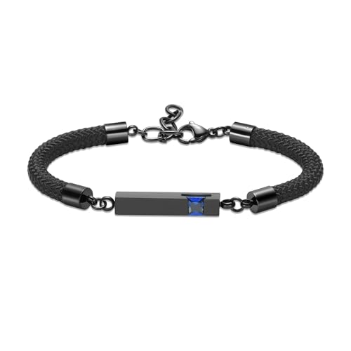DOTUIARG Einäscherung Armband für Asche für Frauen Männer Edelstahl Würfel Urne Verstellbare Armbänder Andenken Geburtsstein Gedenkschmuck von DOTUIARG
